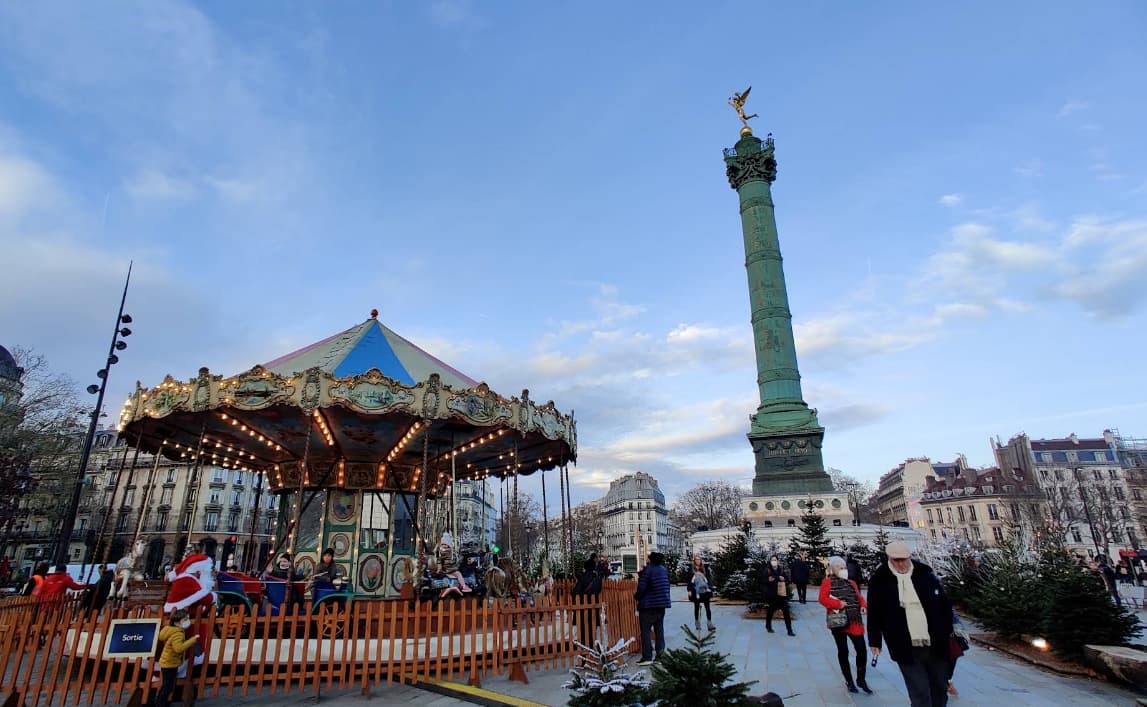Vue d'un parking au niveau de la place de la bastille à Paris 