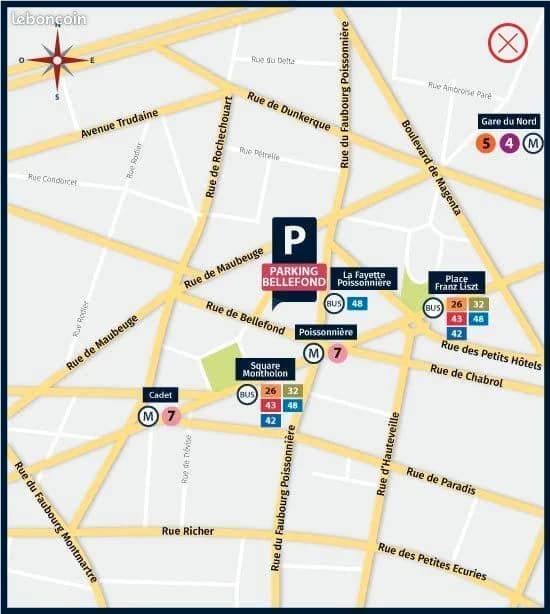 Entrée extérieure du underground à 10 Rue Marie-Éléonore de Bellefond, Paris