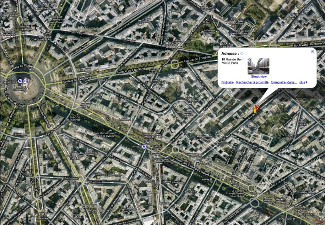 Emplacement underground à 20 Rue de Berri, Paris