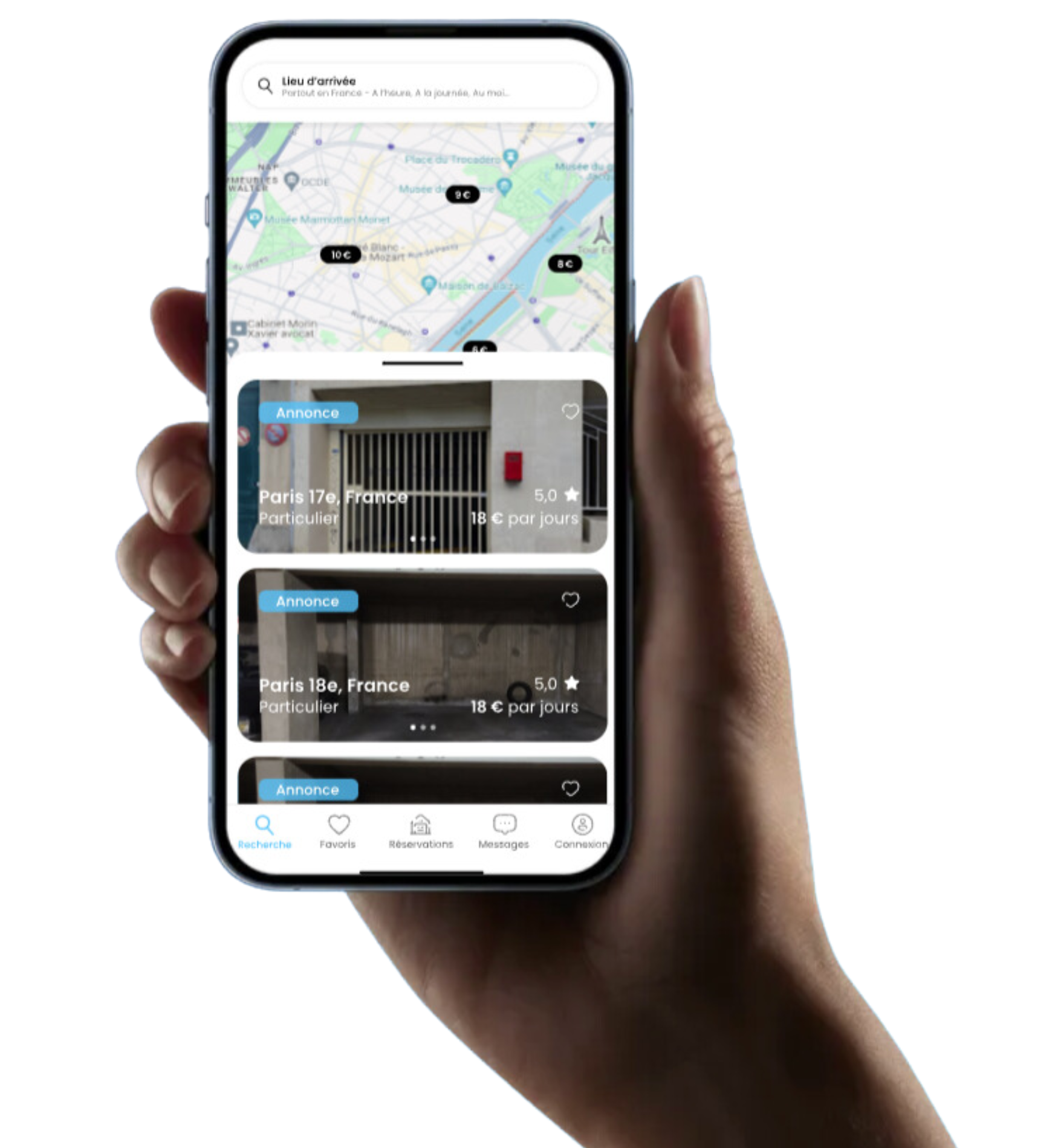 Aperçu application Parkto